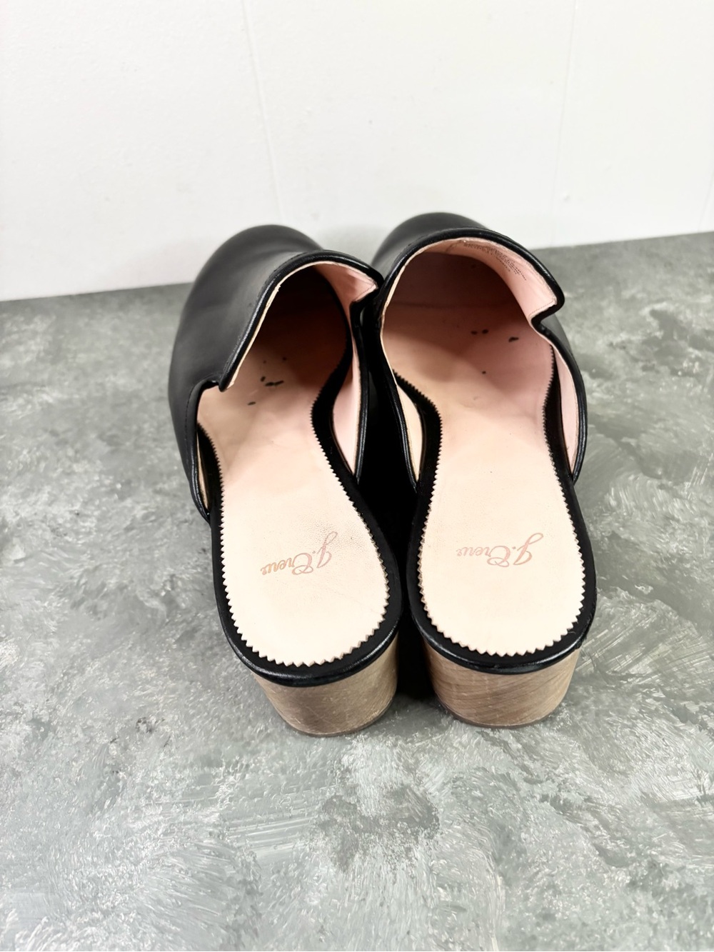 J Crew black leather clog shoes studded size 12 - Picture 6 of 8